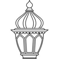 Moschee Lampe Gliederung Illustration Digital Färbung Buch Seite Linie Kunst Zeichnung vektor