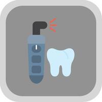 Dental Bewässerungsgerät eben runden Ecke Symbol vektor