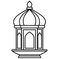 Moschee Lampe Gliederung Illustration Digital Färbung Buch Seite Linie Kunst Zeichnung vektor