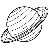 Saturn Planet Gliederung Illustration Digital Färbung Buch Seite Linie Kunst Zeichnung vektor