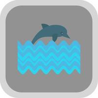 Delfin eben runden Ecke Symbol vektor