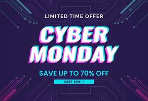 Hintergrundvorlage für den Cyber Monday-Verkauf vektor