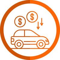 Auto Darlehen Linie Orange Kreis Symbol vektor