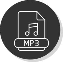 mp3 Linie grau Kreis Symbol vektor