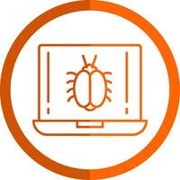 insekt linje orange cirkel ikon vektor