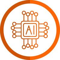 ai Linie Orange Kreis Symbol vektor