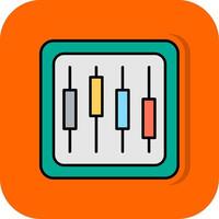 Diagramm gefüllt Orange Hintergrund Symbol vektor