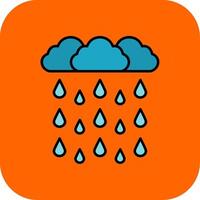 schwer Regen gefüllt Orange Hintergrund Symbol vektor