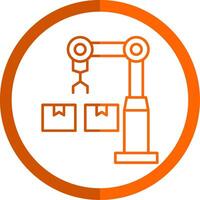 industriell Roboter Linie Orange Kreis Symbol vektor