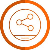 Teilen Linie Orange Kreis Symbol vektor