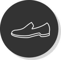 skor linje grå cirkel ikon vektor