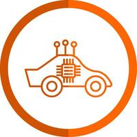 autonom Auto Linie Orange Kreis Symbol vektor