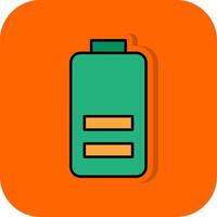 batteri fylld orange bakgrund ikon vektor