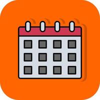 Kalender gefüllt Orange Hintergrund Symbol vektor