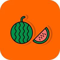 Wassermelone gefüllt Orange Hintergrund Symbol vektor