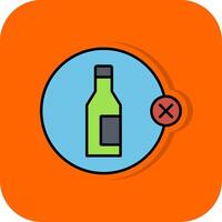 Nein Alkohol gefüllt Orange Hintergrund Symbol vektor