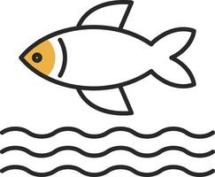 Fisch gehäutet gefüllt Symbol vektor