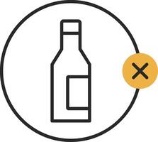 Nein Alkohol gehäutet gefüllt Symbol vektor