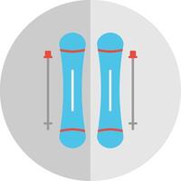 Skifahren eben Rahmen Symbol vektor