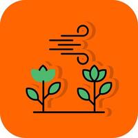 Photosynthese gefüllt Orange Hintergrund Symbol vektor