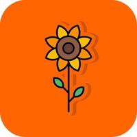 Sonnenblume gefüllt Orange Hintergrund Symbol vektor