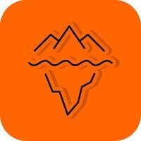 Eisberg gefüllt Orange Hintergrund Symbol vektor