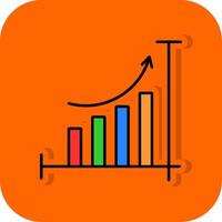 Bar Diagramm gefüllt Orange Hintergrund Symbol vektor