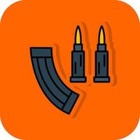 Munition gefüllt Orange Hintergrund Symbol vektor