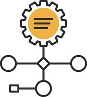 Arbeitsablauf gehäutet gefüllt Symbol vektor