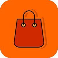 Tasche gefüllt Orange Hintergrund Symbol vektor