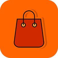 väska fylld orange bakgrund ikon vektor