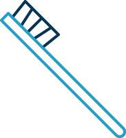 Zahnbürste Linie Blau zwei Farbe Symbol vektor