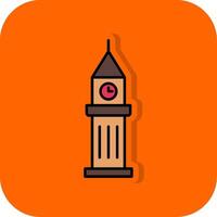 Turm gefüllt Orange Hintergrund Symbol vektor