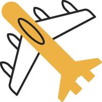 Jet Flugzeug gehäutet gefüllt Symbol vektor