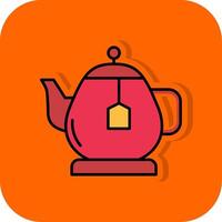 Teekanne gefüllt Orange Hintergrund Symbol vektor