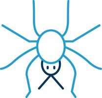 Spinne Linie Blau zwei Farbe Symbol vektor