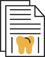 Dental Aufzeichnung gehäutet gefüllt Symbol vektor