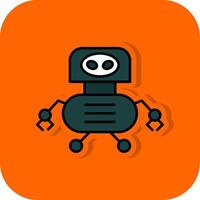 leksak robotik fylld orange bakgrund ikon vektor