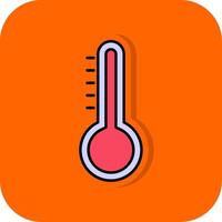 Temperatur gefüllt Orange Hintergrund Symbol vektor