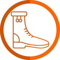 Regen Stiefel Linie Orange Kreis Symbol vektor