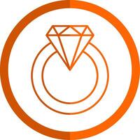 Diamant Ring Linie Orange Kreis Symbol vektor