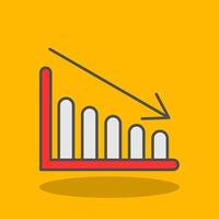 Diagramm gefüllt Schatten Symbol vektor