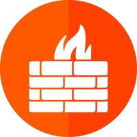 Firewall Glyphe rot Kreis Symbol vektor