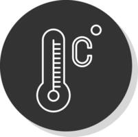 celsius linje grå cirkel ikon vektor