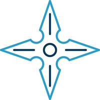 Shuriken Linie Blau zwei Farbe Symbol vektor