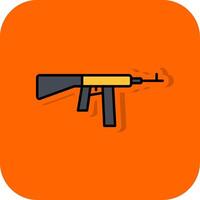 Gewehr gefüllt Orange Hintergrund Symbol vektor