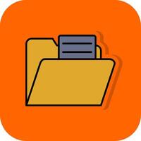 Datei gefüllt Orange Hintergrund Symbol vektor