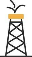 Öl Turm gehäutet gefüllt Symbol vektor