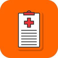 medicinsk Diagram fylld orange bakgrund ikon vektor