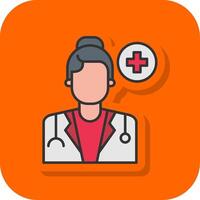 medicinsk service fylld orange bakgrund ikon vektor